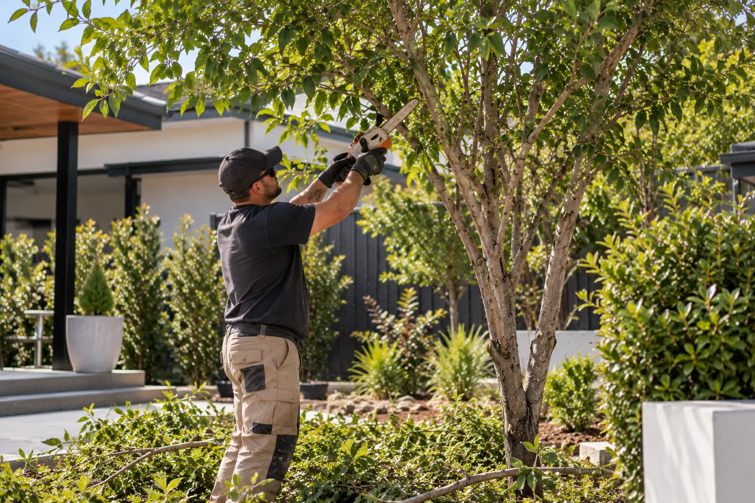 Landscaped residential garden